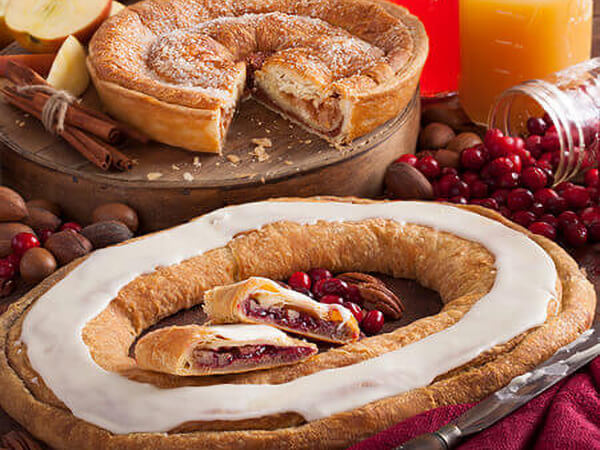 Fall Harvest Coffee Cake and Cranberry Kringle Desserts
