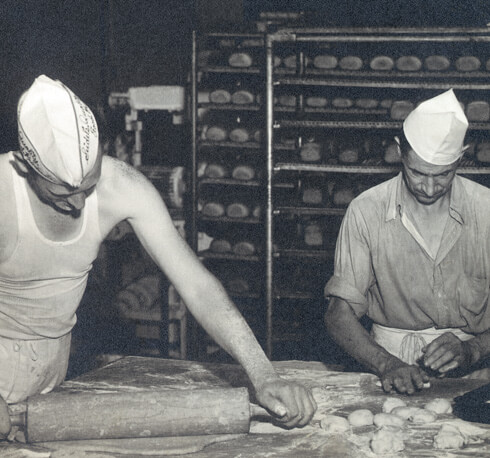 Historic photo - rolling dough