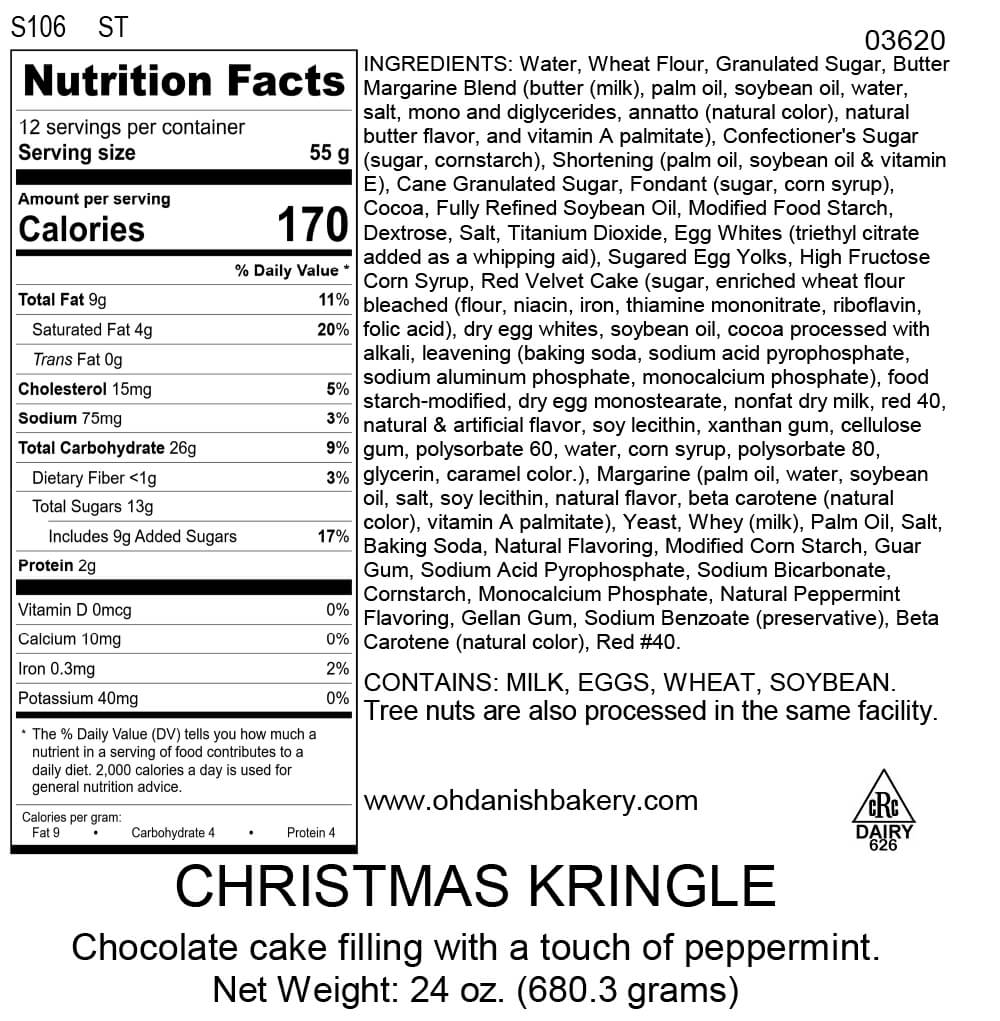 Nutritional Label for Christmas Kringle
