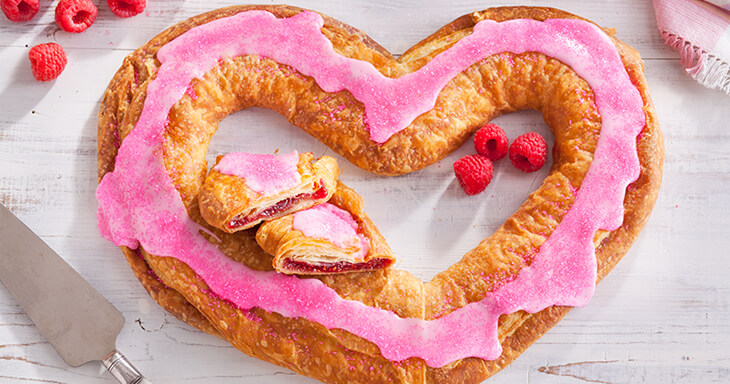 Mother's Day Heart Shaped Raspberry Kringle