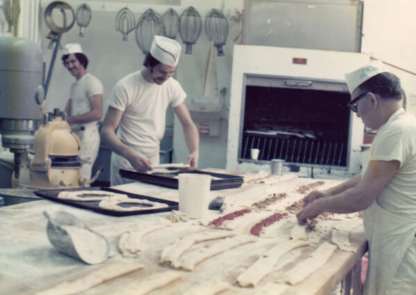 Family baking together