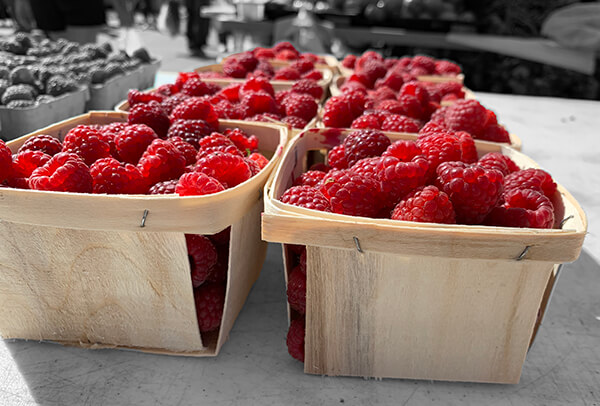 fresh farmer’s market raspberries for kringle