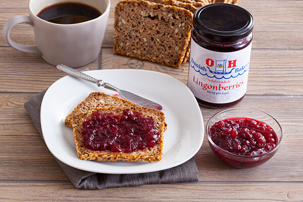Lingonberries with Danish Seed Bread