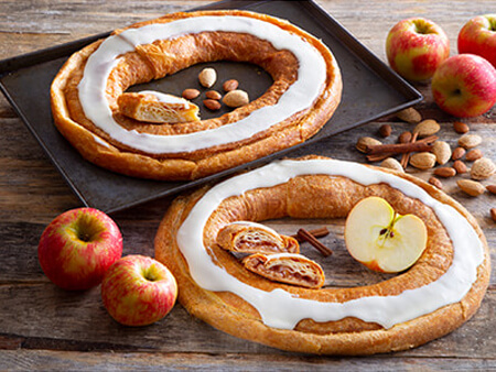 apple and almond kringle pair