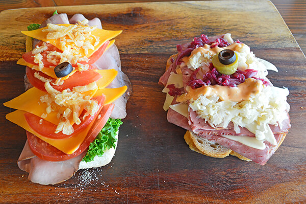 Open faced sandwiches made with Danish Bread