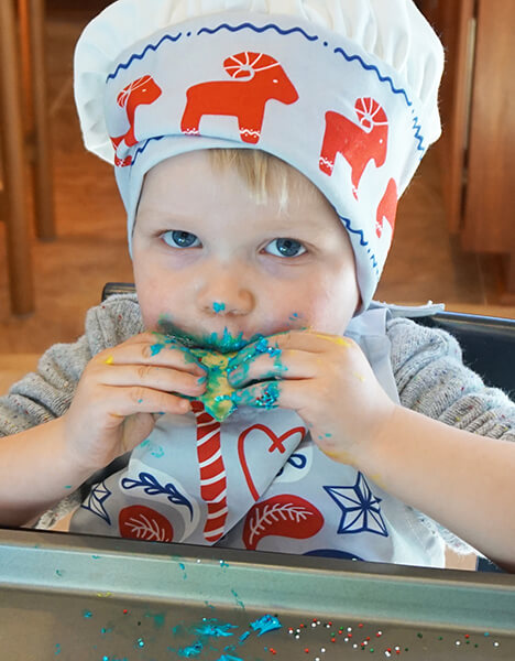 Easton eating Christmas cookies