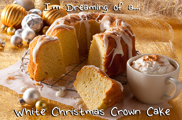 white Christmas Crown Cake for a light dessert