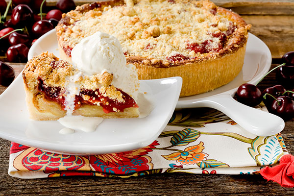 Cherry bread pudding for Valentine's day