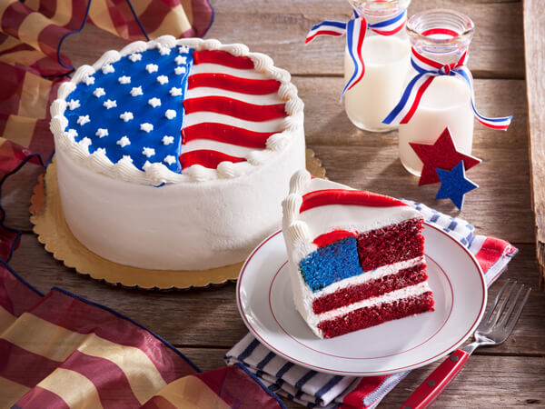 American flag layer cake