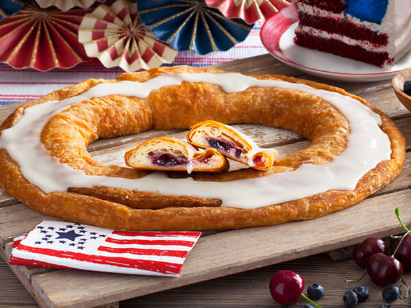 Red, white, and blue kringle