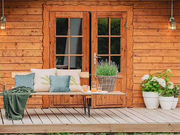 Porch area of a Danish summerhouse