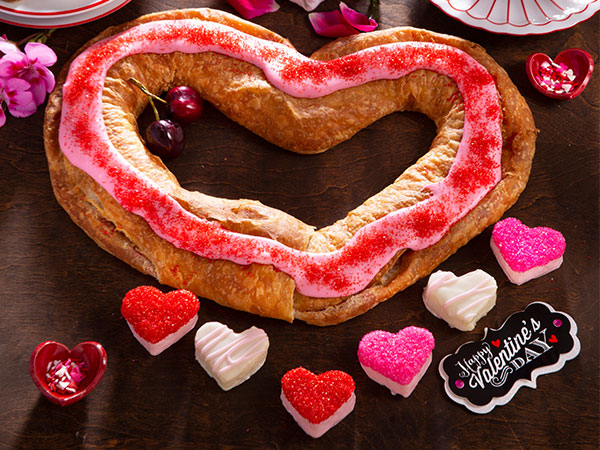 Heart-shaped Valentine Cherry Kringle
