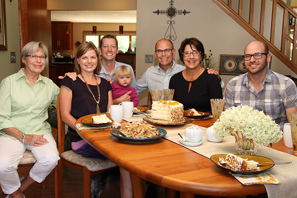 Myrna Olesen with her family