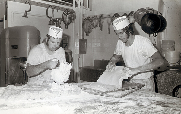 Dale Olesen working at the O&H Danish Bakery in he 1970's