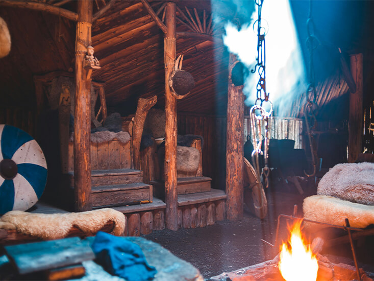 Inside a Viking longhouse