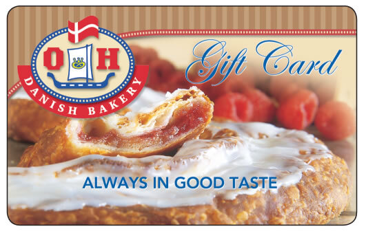 O&H Danish Bakery gift card front example
