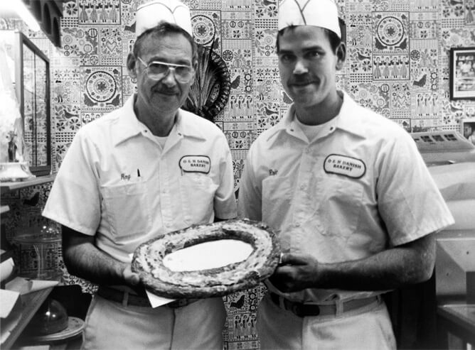 Ray Olesen and son with a kringle