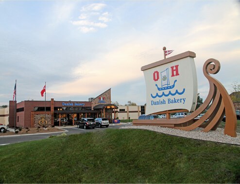 O&H Danish Storefront with Sign