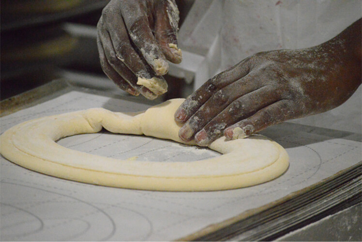 Fresh dough hand-crafted