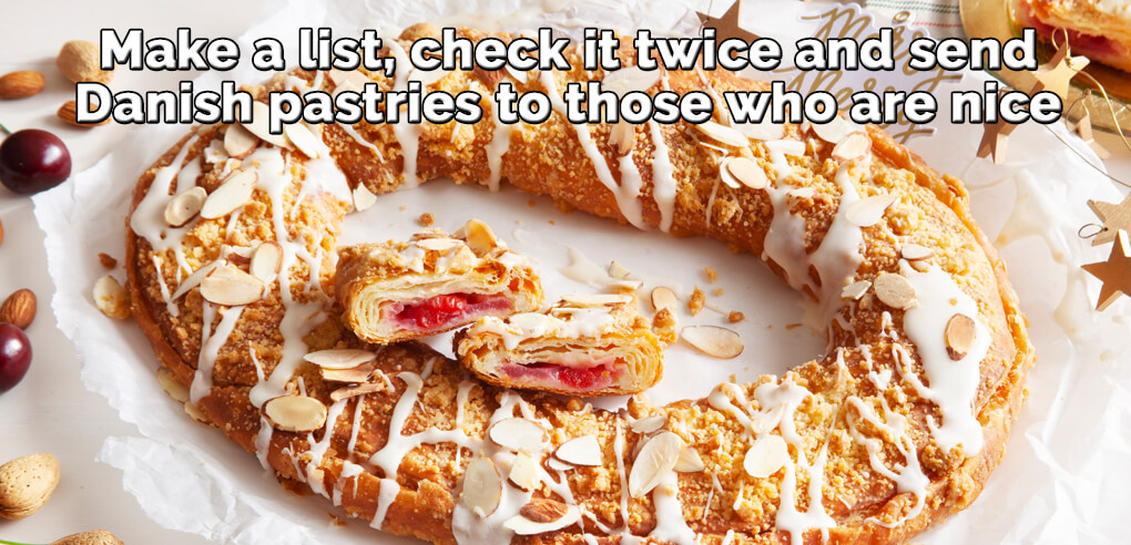 Award Winning! Smooth almond and delicious Door County Cherry Filling! - Item number: S118 - A Very Danish Christmas Kringle