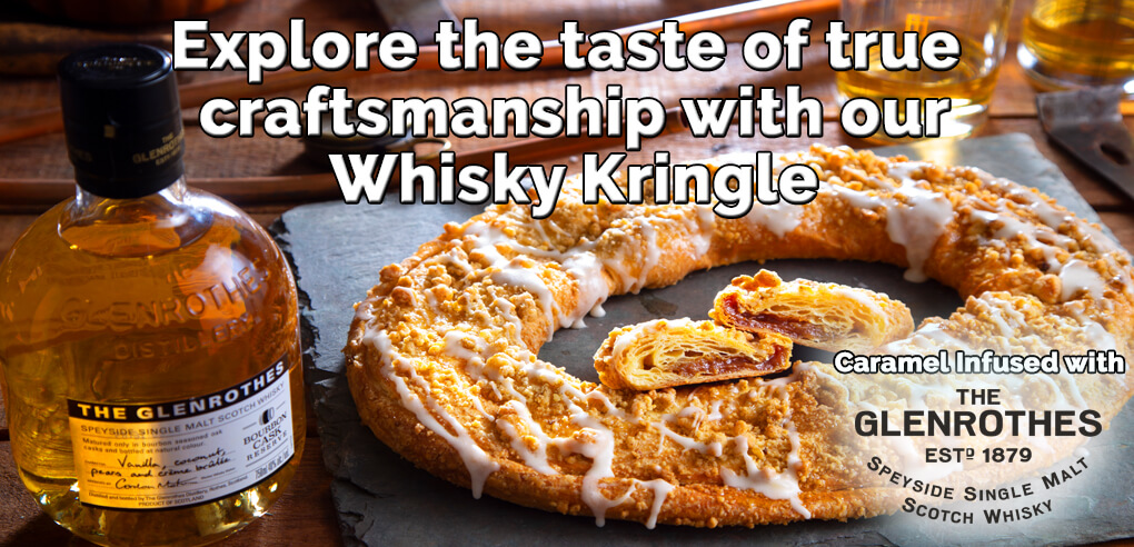 Caramel infused with Glenrothes whisky. Celebrate with this Kringle! - Item number: S133 - Whisky Kringle