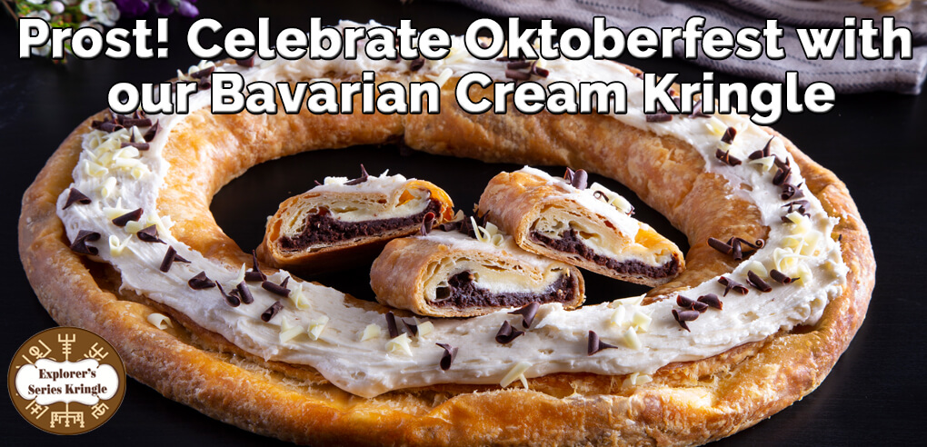 Prost! Celebrate Oktoberfest with smooth and velvety Bavarian Cream filling with chocolate base. - Item number: S149 - Reindeer Tracks Kringle