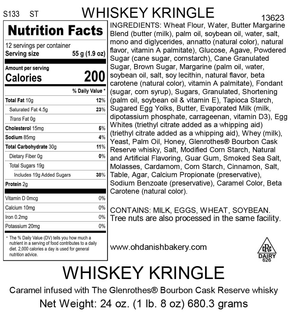 Nutritional Label for Whisky Kringle
