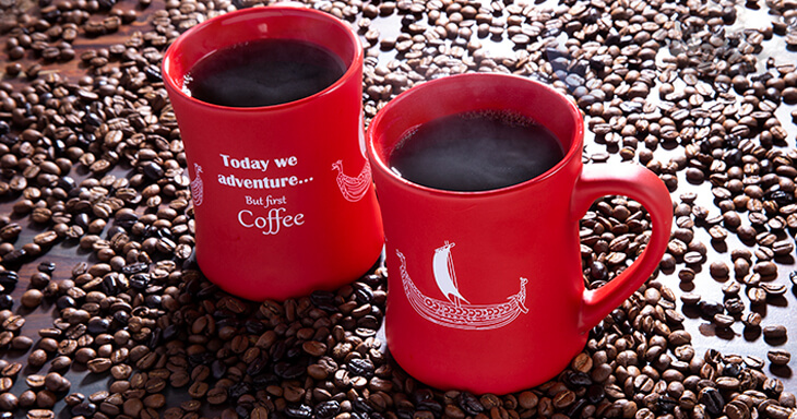 Item number: M002 - Adventure Coffee Mug - Valiant Red