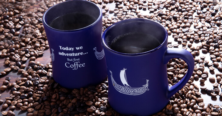 Item number: M001 - Adventure Coffee Mug - Viking Blue