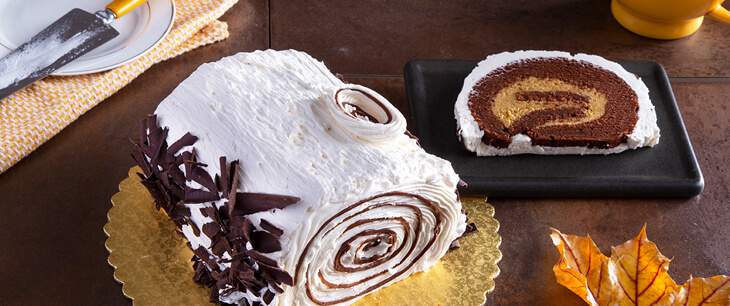 Chocolate Pumpkin Pie Cake Roll
