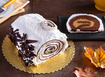 Chocolate Pumpkin Pie Cake Roll
