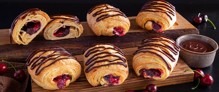 Dark Chocolate Cherry Croissants