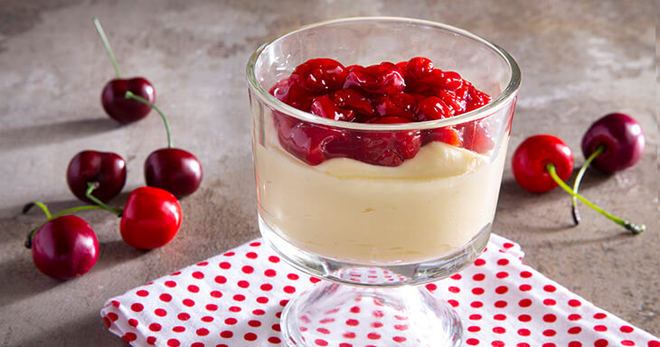 Our Cherry Cheese Kringle filling showcasing the perfect harmony of Wisconsin Door County cherries and creamy cheese, offering a delectable blend of tartness and richness.