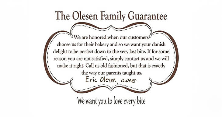 Our Family Guarantee because we want you to love every bite.