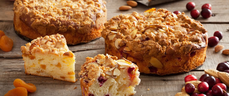 Gluten-Free Cranberry Almond/Apricot Coffee Cakes