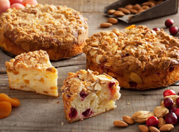 Gluten-Free Cranberry Almond/Apricot Coffee Cakes