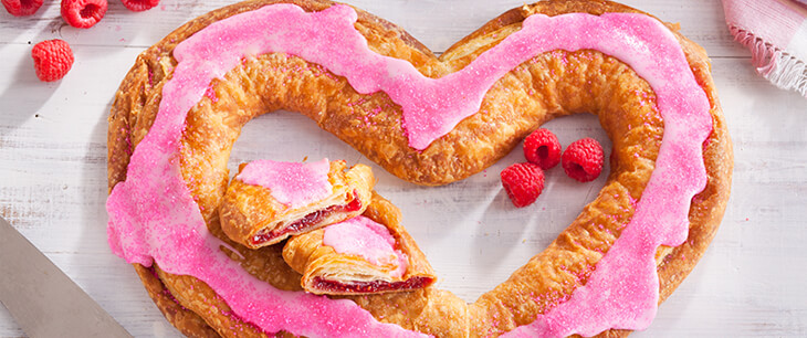 Mother's Day Raspberry Heart Shaped Kringle