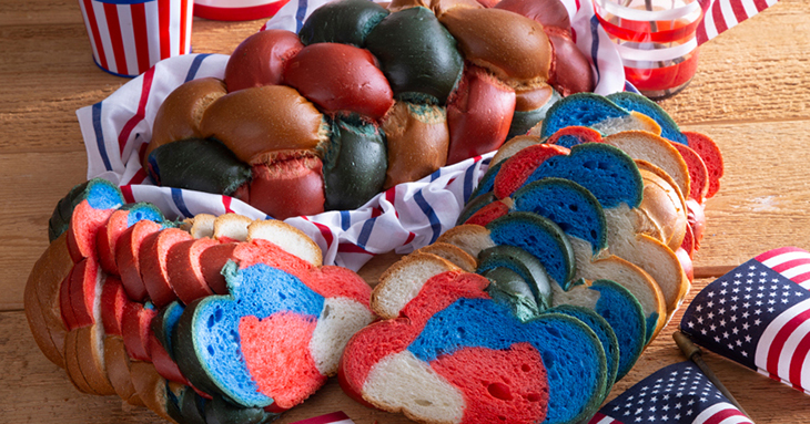 Item number: 704F - Red, White & Blue Braided Bread