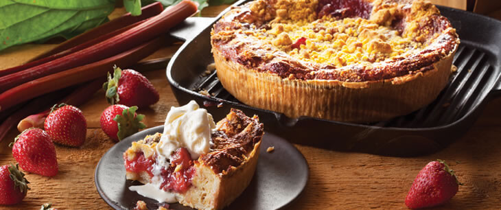 Strawberry Rhubarb Bread Pudding