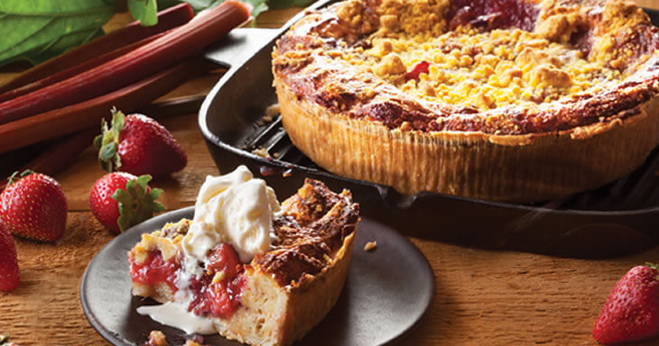 Strawberry Rhubarb Bread Pudding